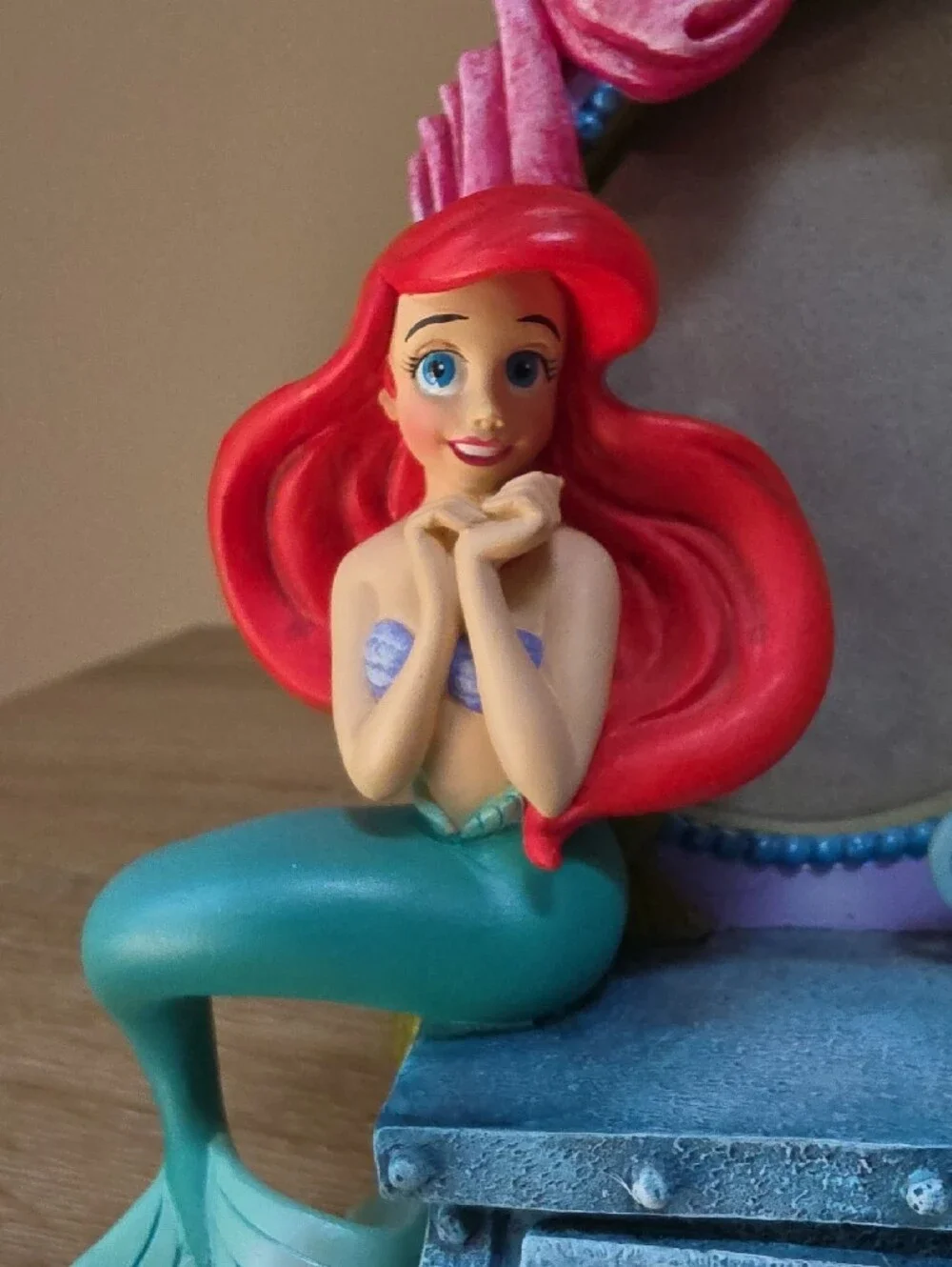 Vintage Little Mermaid Figurine Frame Red, Teal, Purple